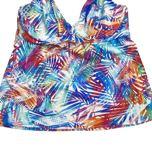 Island Palms Halter Tankini Top by SUNSETS Size 34DD - Picture 5 of 10